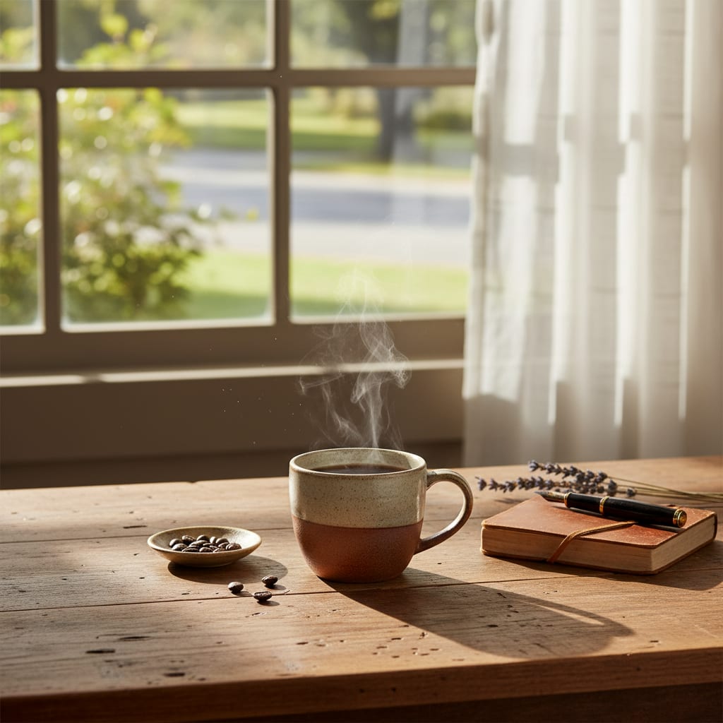 Tasse de café pour une routine matinale bien-être réussie